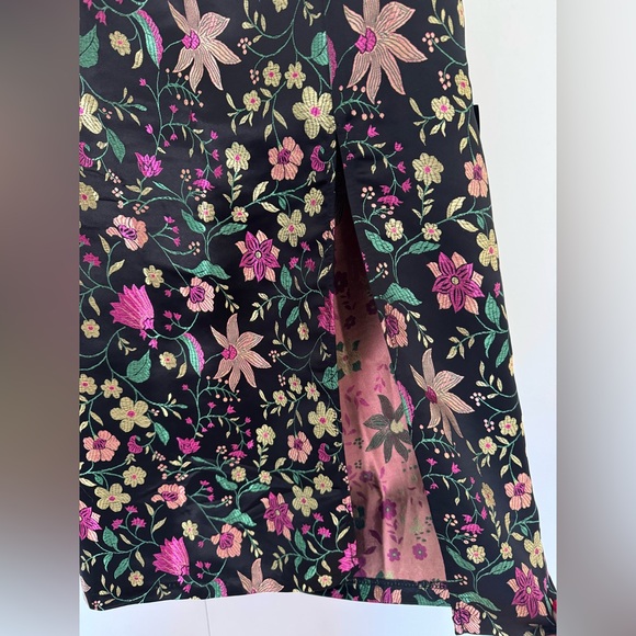 NWT Lulu’s Make a Move Black Satin Floral Jacquard Strapless Midi Dress - Picture 4 of 4